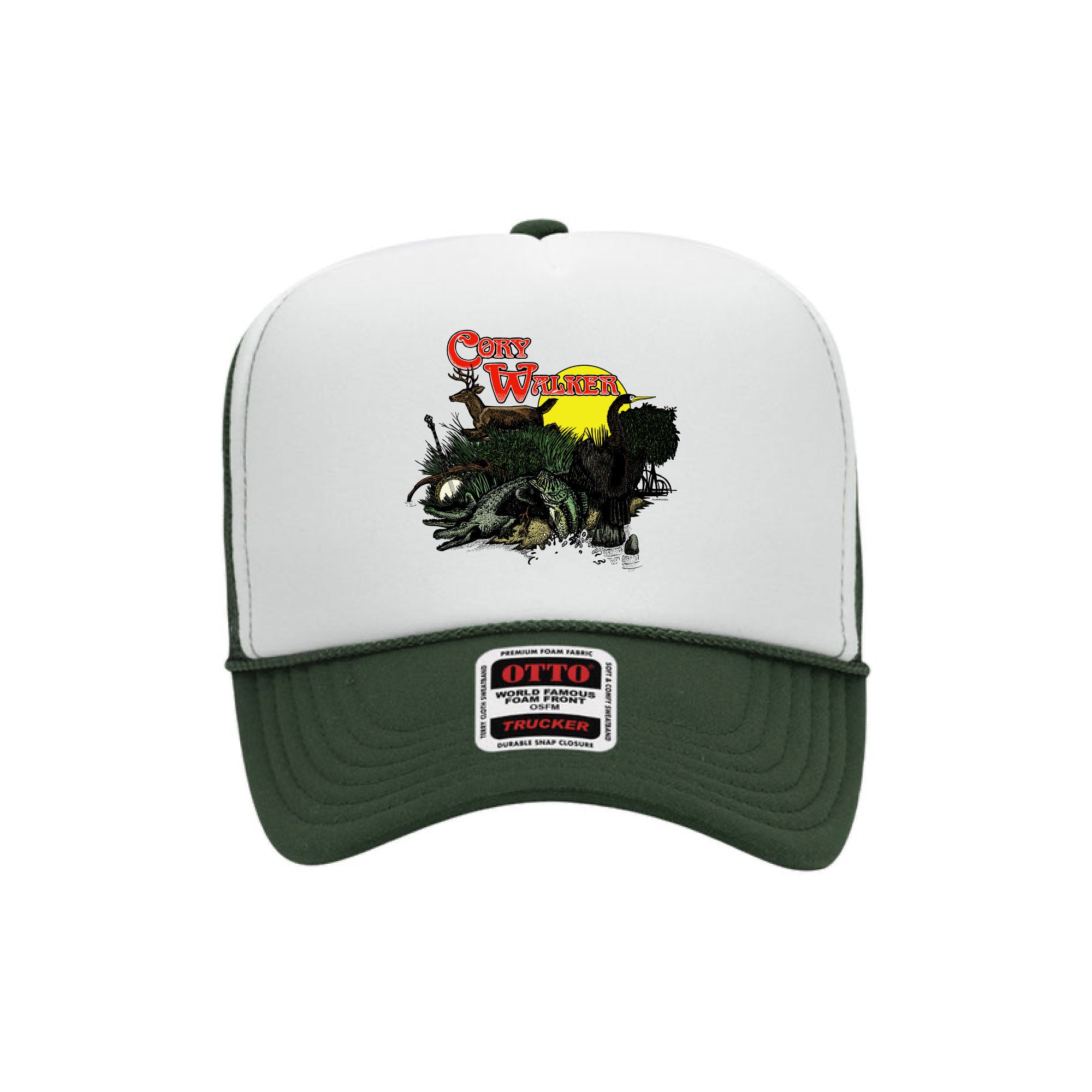 Cory Walker Foam Trucker in Dark Green/White